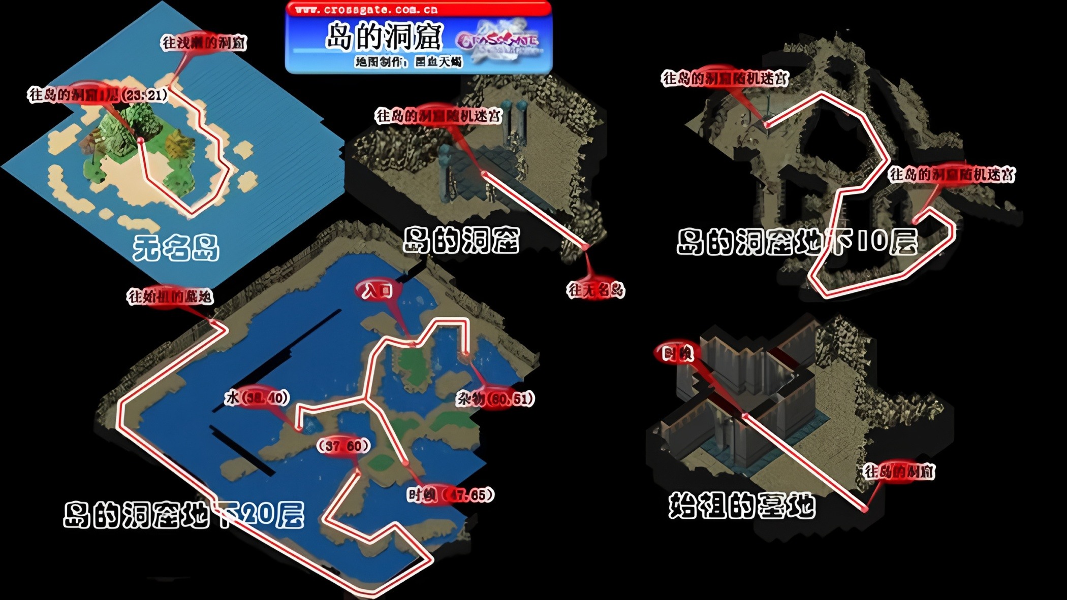 无名岛/岛的洞窟/地底湖路线